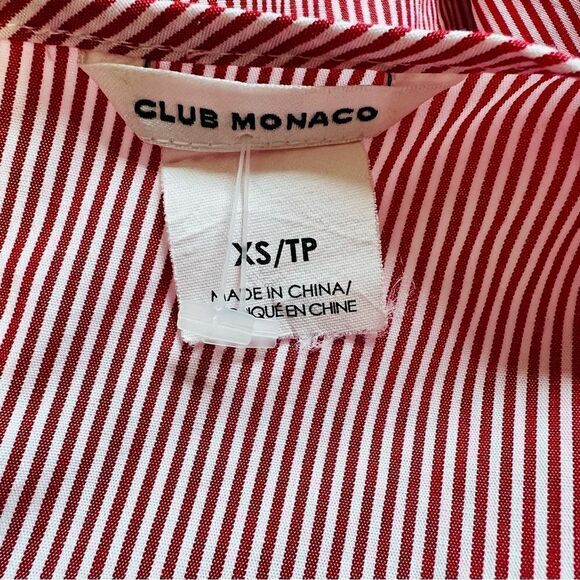 Club Monaco Red White Striped Cold Shoulder Top size XS - Picture 5 of 6